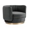 Armen Living Davy Dark Gray Velvet Swivel Accent Chair LCDVCHGREY - alternate 1